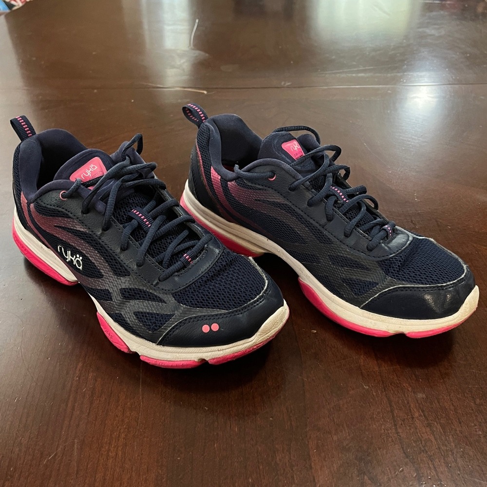 Ryka Devotion XT Navy Pink Ortholite Training Sneakers Womens Size 9M EUC